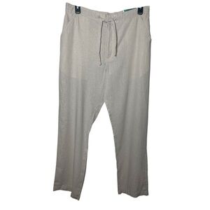 Cubavera Men’s Linen Blend Drawstring Pants L Beige Straight Leg NWT Resortcore